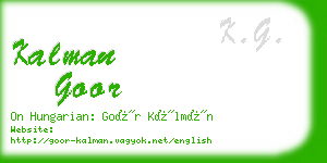 kalman goor business card